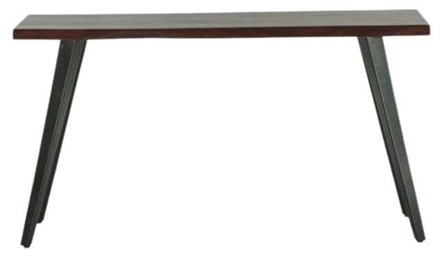 Home Trends & Design Kennedy Walnut Console Table with Black Base-1