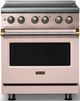 Viking® 5 Series 30" Blush Pro Style Induction Range with Brushed Brass Trim-0
