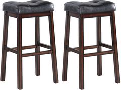 Coaster® Donald 2-Piece Black/Cappuccino Upholstered Bar Stools