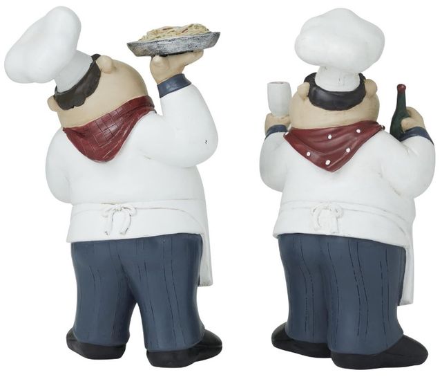 Deco Marche 2-Piece White Chef Sculpture Set-1