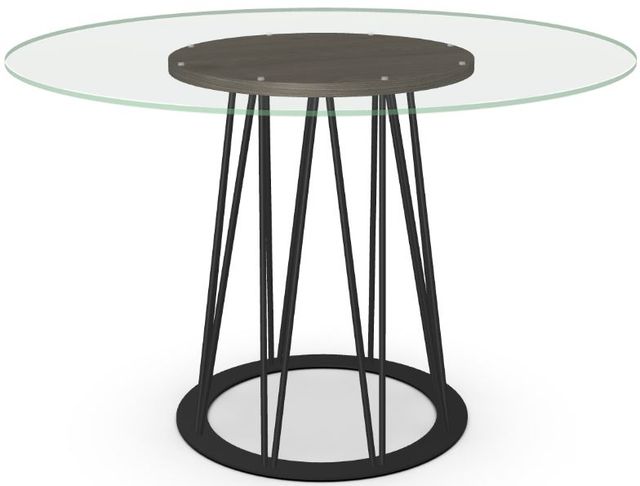 Amisco Customizable Calypso Flat Edge 48" Clear Glass Round Table-0