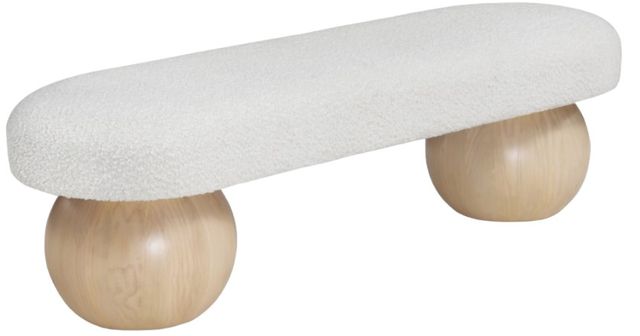 Meridian Furniture Bowie Cream/Natural Bench-0