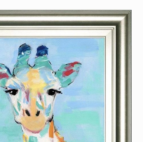 Classy Art Cool Giraffe by Sally Swatland Framed Wall Art-1