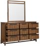 Magnussen Home® Conway Honey Wheat Drawer Dresser with Portrait Mirror-4