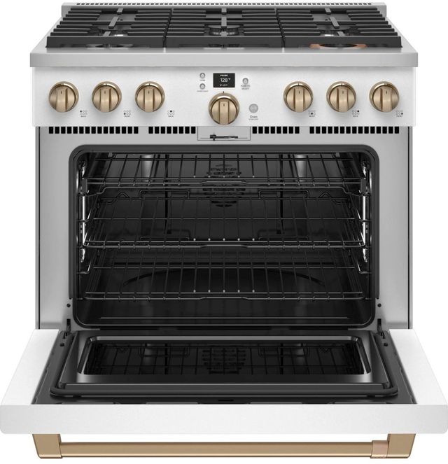 Café™ 36" Matte White Pro Style Dual Fuel Range-1