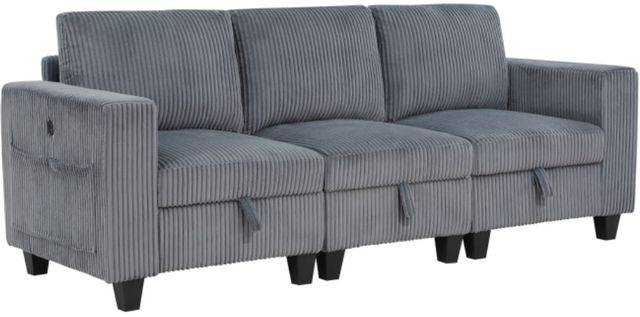 Homelegance® Walterboro Dark Gray 89'' Sofa with Storage and Charging Ports-0