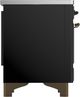 Ilve® Majestic III 36" Glossy Black Pro Style Induction Range with Solid Door and Burnished Trim-4