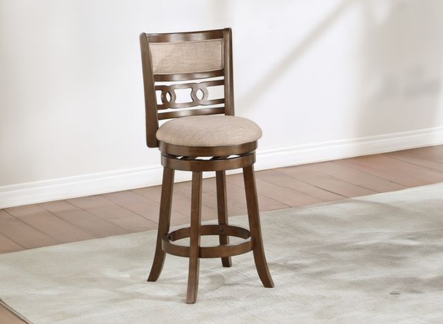New Classic® Home Furnishings Gia Brown/Cherry 24'' Swivel Counter Stool-1