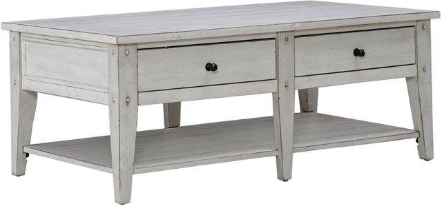 Liberty Furniture Lake House Weathered White Cocktail Table-0