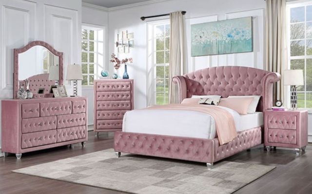Furniture of America® Zohar Pink Nightstand-2