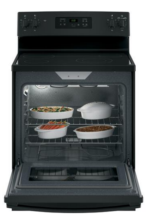 GE® 30" Black Free Standing Electric Range-1