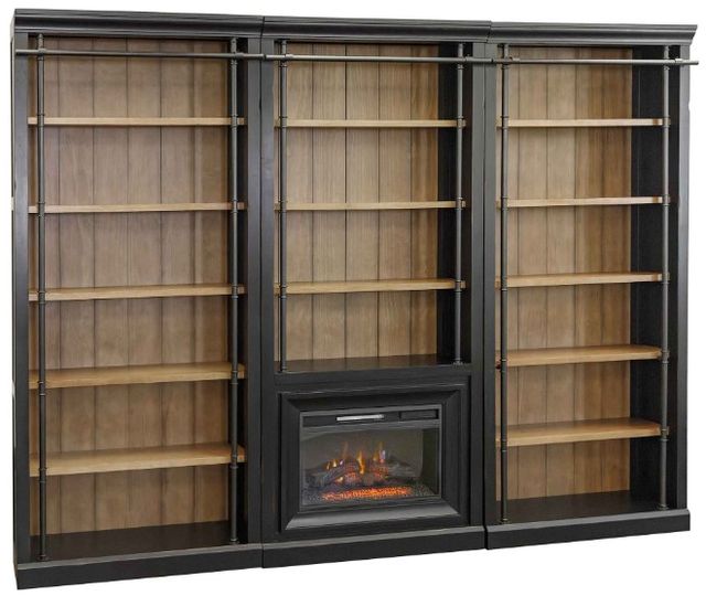 Martin Furniture Toulouse 3-Piece Aged Ebony Fireplace Bookcase-0