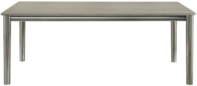 New Classic® Home Furnishings Lennox Gray Dining Table with Silver Base-2