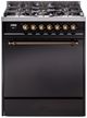 Ilve® Nostalgie II Series 30" Glossy Black Pro Style Dual Fuel Range-0