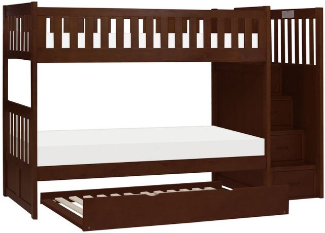 Homelegance® Rowe Dark Cherry Youth Twin/Twin Step Bunk Bed with Twin Trundle -2