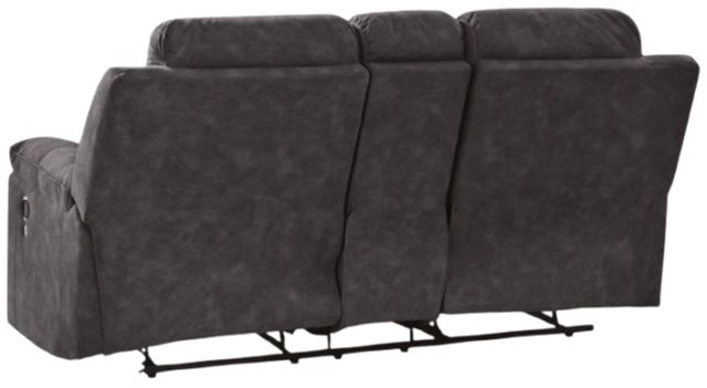 Benchcraft® Brysonview Charcoal Double Manual Reclining Loveseat with Console-2