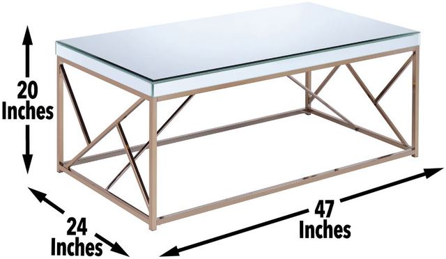 Steve Silver Co. Evelyn Mirrored Top Cocktail Table with Copper Chrome Base-2