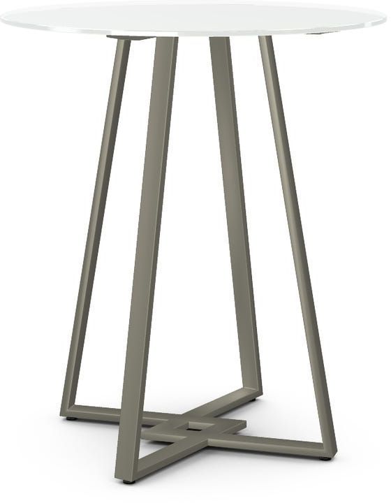 Amisco Customizable Dirk 36" White Glass Bar Table-0