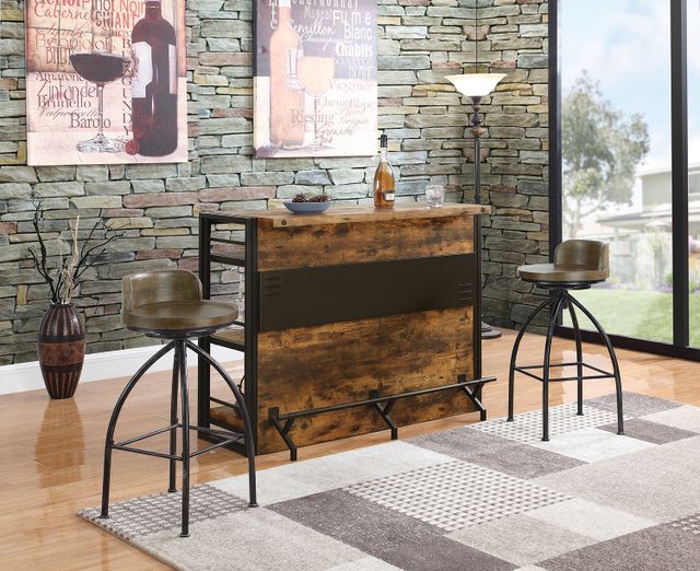 Coaster® Renaldi Antique Nutmeg Bar Unit With Stemware Rack-7