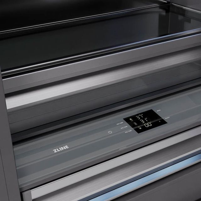 ZLINE Autograph Edition 72" 39.6 Cu. Ft. White Matte Built-In French Door Refrigerator with Water Dispensers, Ice Makers, and Polished Gold Accents-3