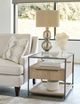 Hammary® Jive Glass Top Rectangular End Table with Metal Base-1