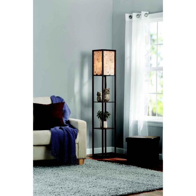 Adesso® Script Brown Shelf Floor Lamp-1
