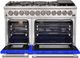 FORNO® Capriasca 48" Stainless Steel Pro Style Dual Fuel Range with Blue Door-2