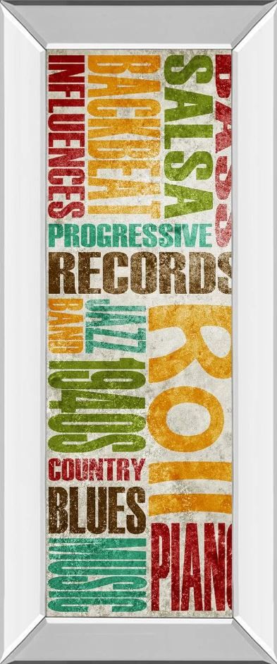 Classy Art Rock and Roll by Sd Graphics Studio 42" Mirror Framed Wall Art-0