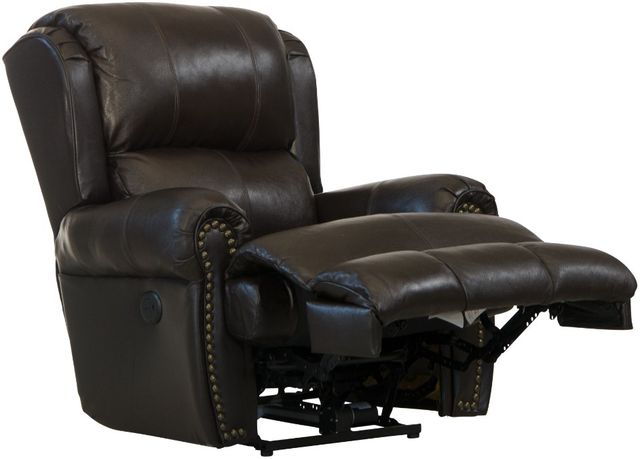 Catnapper® Duncan Chocolate Power Deluxe Lay Flat Recliner-1