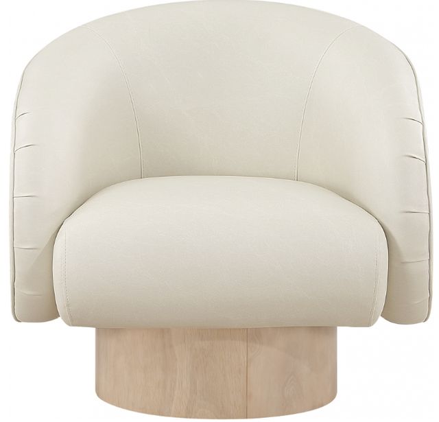 Meridian Furniture Gibson Cream Vegan Leather Swivel Chair-1