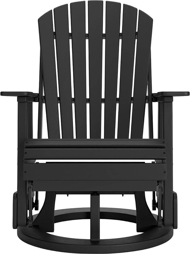Signature Design by Ashley® Hyland Wave Black Outdoor Polyethylene/Stainless Steel Swivel Glider Chair-1