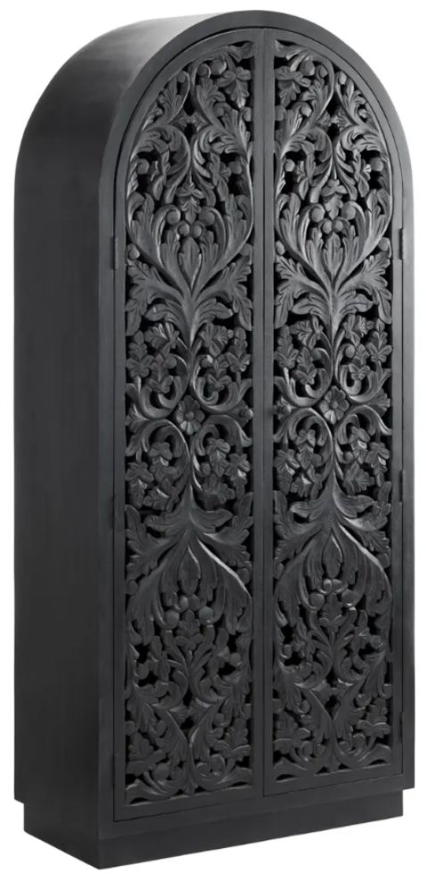 Crestview Collection Sable Black Stain Tall Accent Cabinet-0