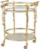 Currey & Company Fiore Clear/Polished Brass Bar Cart-0