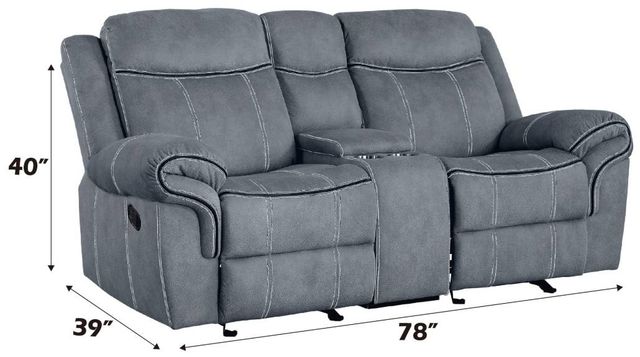 ACME Furniture Zubaida Gray Manual Reclining Loveseat with Console-2