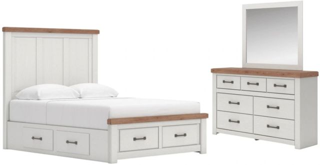 Benchcraft® Savonport 3-Piece Brown/White Queen Panel Storage Bedroom Set-0