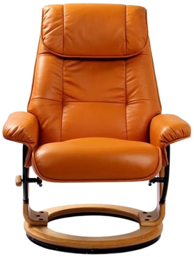 BenchMaster Caribbean Line Ventura Orange Chair and Ottoman Set-2