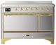 Ilve® Majestic III 48" Stainless Steel Pro Style Induction Range with Solid Door and Brass Trim-0