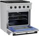 Hauslane HausPro 30" Stainless Steel Pro-Style Dual Fuel Range with Matte Black Knobs-4