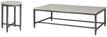 Signature Design by Ashley® Shybourne 2-Piece Gray/Aged Bronze Living Room Tables Set-0