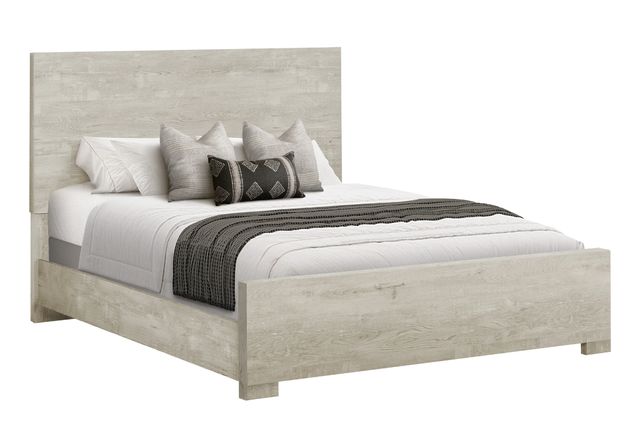 Monarch Specialties Inc. Bleached Oak Queen Panel Bed-0
