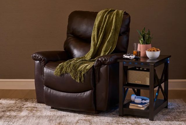La-Z-Boy® James Walnut Leather Power Wall Recliner with Headrest and Lumbar-3