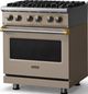 Viking® 5 Series 30" Nantucket Pro Style Dual Fuel (NG) Range with Brushed Brass Trim-3