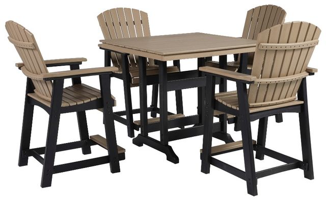 Fairen Trail Outdoor Counter Height Dining Table - Black/Driftwood