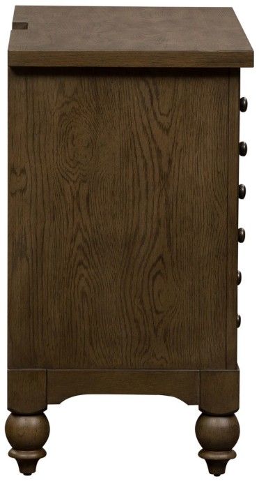 Liberty Furniture Americana Farmhouse Dusty Taupe Bedside Chest with Charging Station-3