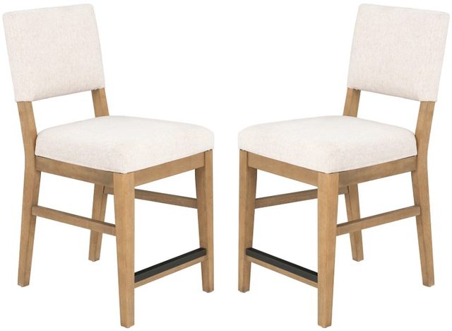 Flexsteel® Millwork 2-Piece Beige/Umber Counter Chair Set-0