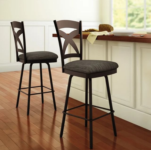 Amisco Customizable Marcus Upholstered Swivel Spectator Stool-3