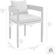 Armen Living Menorca 2-Piece Gray Aluminum/Fabric Outdoor Dining Arm Chair Set-3