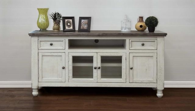 International Furniture Direct Stone Ivory TV Stand-1