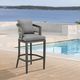 Armen Living Zella 2-Piece Gray Aluminum/Fabric Outdoor Barstool Set-1