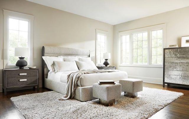 Bernhardt Prado Gray California King Upholstered Panel Bed-2